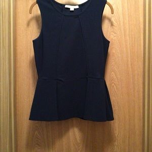 Poplin Sleeveless Top (Navy Blue)